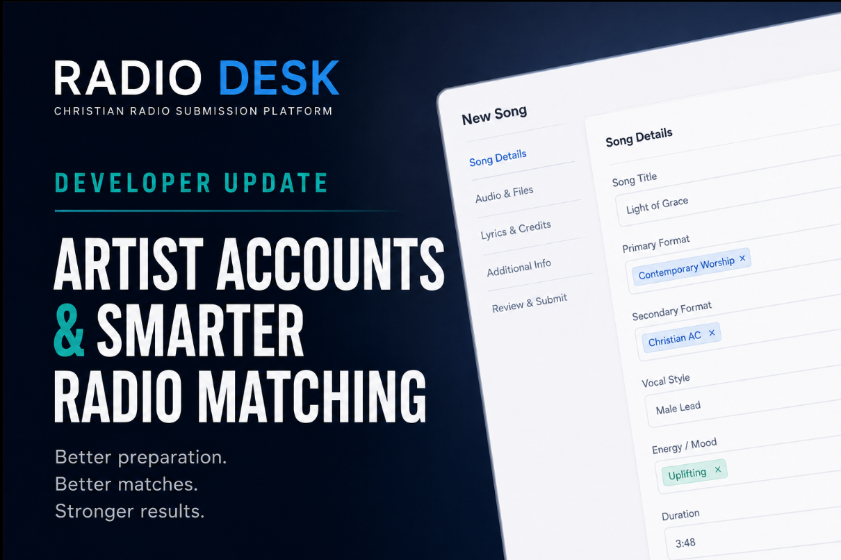 Developer Update: Artist Accounts and Smarter Radio Matching
